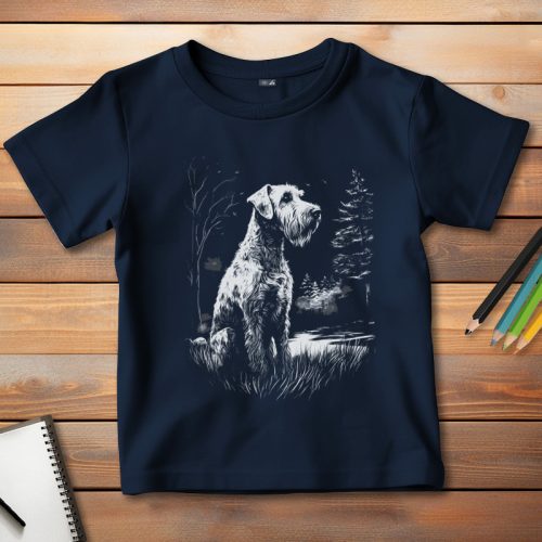 Airedale Terrieres póló gyerekeknek sötétkék színben