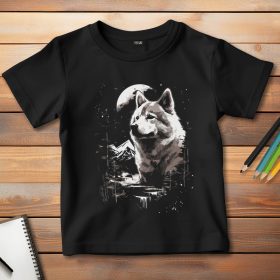 Akitás póló gyerekeknek fekete színben