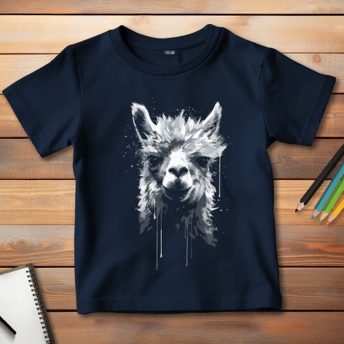 Alpakás póló gyerekeknek sötétkék színben