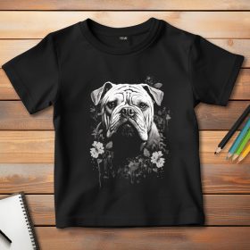 Angol bulldogos póló gyerekeknek fekete színben
