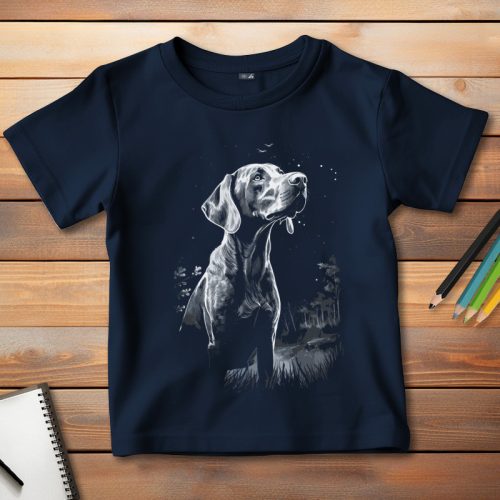 Angol pointeres póló gyerekeknek sötétkék színben