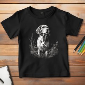 Beagle-ös póló gyerekeknek fekete színben