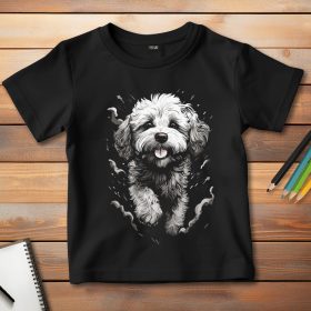 Bichon frisés póló gyerekeknek fekete színben