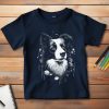 Border collie-s póló gyerekeknek sötétkék színben