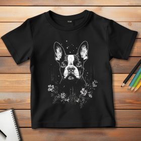 Boston terrieres póló gyerekeknek fekete színben