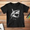Cápás póló gyerekeknek fekete színben