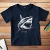 Cápás póló gyerekeknek sötétkék színben