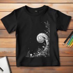 Csigás póló gyerekeknek fekete színben