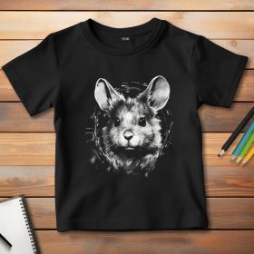 Csincsillás póló gyerekeknek fekete színben