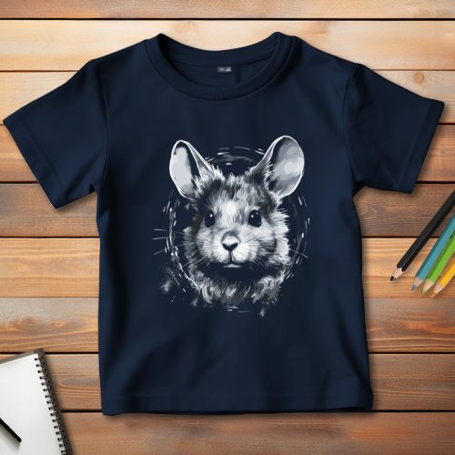 Csincsillás póló gyerekeknek sötétkék színben