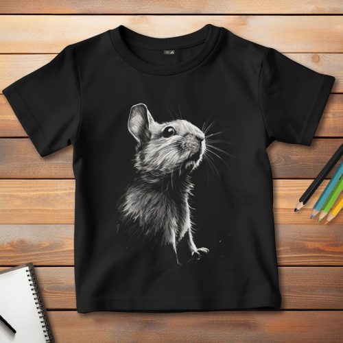 Degus póló gyerekeknek fekete színben