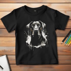 Dobermannos póló gyerekeknek fekete színben