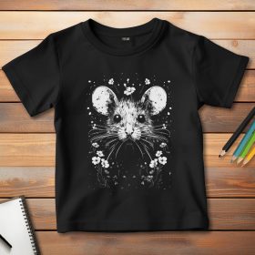 Egeres póló gyerekeknek fekete színben