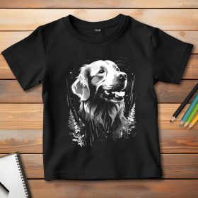 Golden retrieveres póló gyerekeknek fekete színben