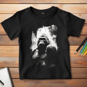 Gorillás póló gyerekeknek fekete színben