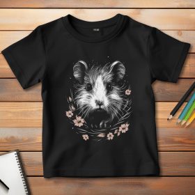 Hörcsögös póló gyerekeknek fekete színben