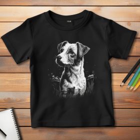 Jack Russel Terrieres póló gyerekeknek fekete színben