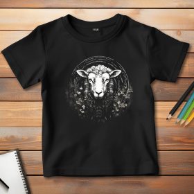 Bárányos póló gyerekeknek fekete színben