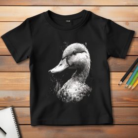 Kacsás póló gyerekeknek fekete színben