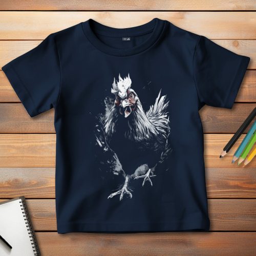 Kakasos póló gyerekeknek sötétkék színben