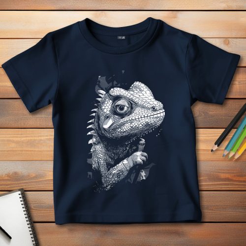 Kaméleonos póló gyerekeknek sötétkék színben