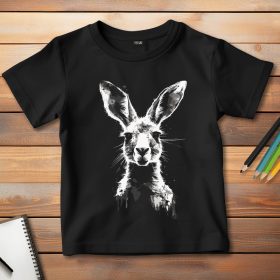 Kengurus póló gyerekeknek fekete színben