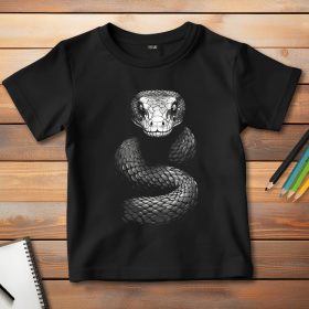Kígyós póló gyerekeknek fekete színben
