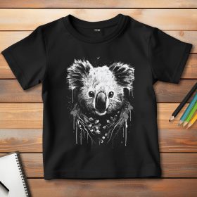 Koalás póló gyerekeknek fekete színben