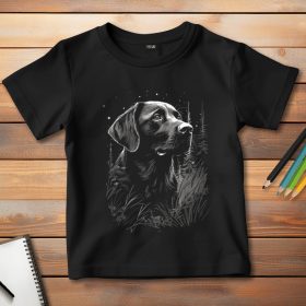 Fekete labradoros póló gyerekeknek fekete színben