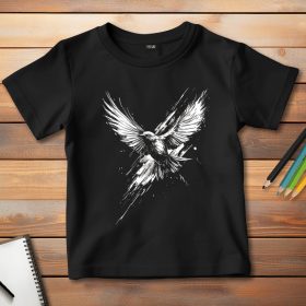 Madaras póló gyerekeknek fekete színben