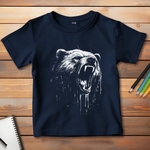 Medvés póló gyerekeknek sötétkék színben