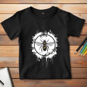 Méhecskés póló gyerekeknek fekete színben