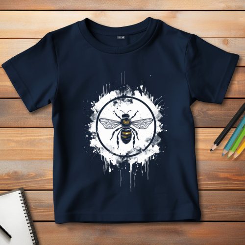 Méhecskés póló gyerekeknek sötétkék színben