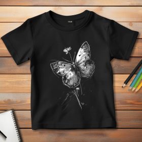 Lepkés póló gyerekeknek fekete színben
