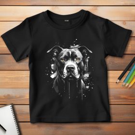Pitbullos póló gyerekeknek fekete színben