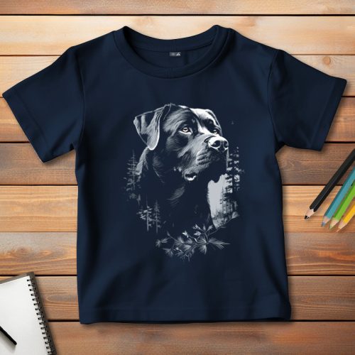 Rottweileres póló gyerekeknek sötétkék színben