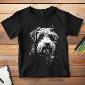Schnauzeres póló gyerekeknek fekete színben