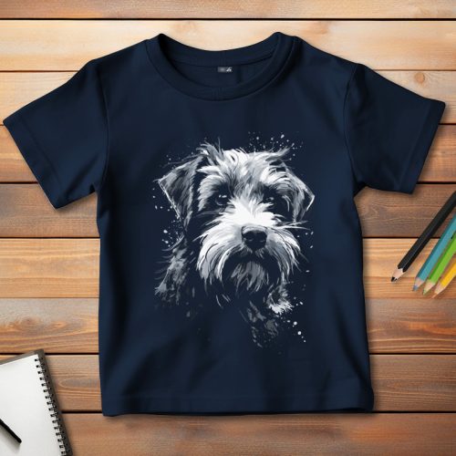 Schnauzeres póló gyerekeknek sötétkék színben