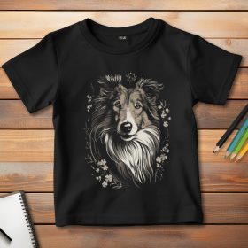 Skót juhászos póló gyerekeknek fekete színben