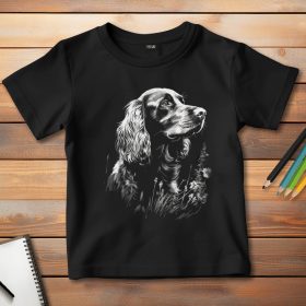 Field spánieles póló gyerekeknek fekete színben