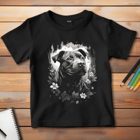 Staffordshire terrieres póló gyerekeknek fekete színben