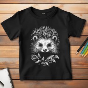 Sündisznós póló gyerekeknek fekete színben