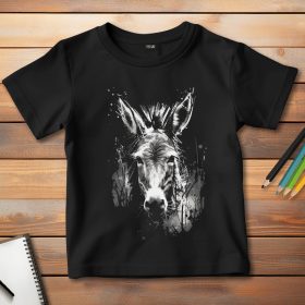 Szamaras póló gyerekeknek fekete színben