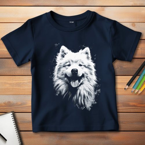 Szamojédes póló gyerekeknek sötétkék színben