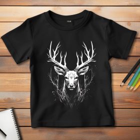 Szarvasos póló gyerekeknek fekete színben