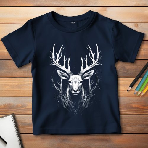 Szarvasos póló gyerekeknek sötétkék színben