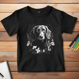 Tacskós póló gyerekeknek fekete színben