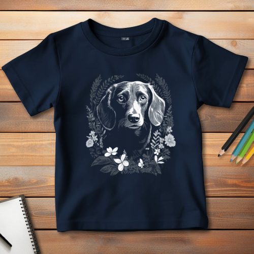 Tacskós póló gyerekeknek sötétkék színben