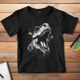 T-rexes póló gyerekeknek fekete színben