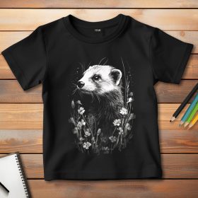 Vadászgörényes póló gyerekeknek fekete színben